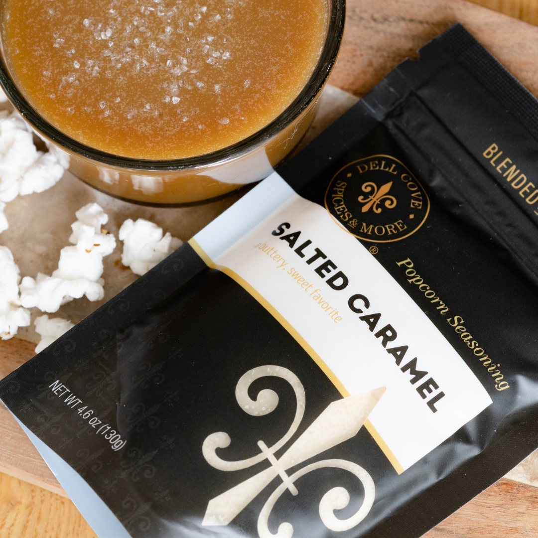 Dell Cove Spices & More Co. - Vente Mélanges d'épices séchées - Assaisonnement pour pop-corn au caramel salé - Maïs au caramel sans gluten9