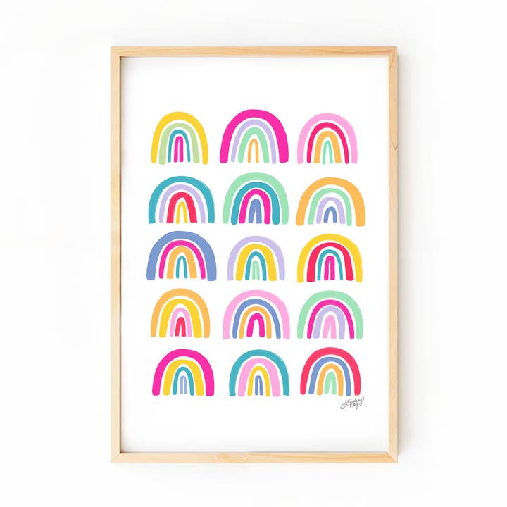 Colorful Rainbows Illustration - Art Print for wholesale by Lindsey Kay Collective
