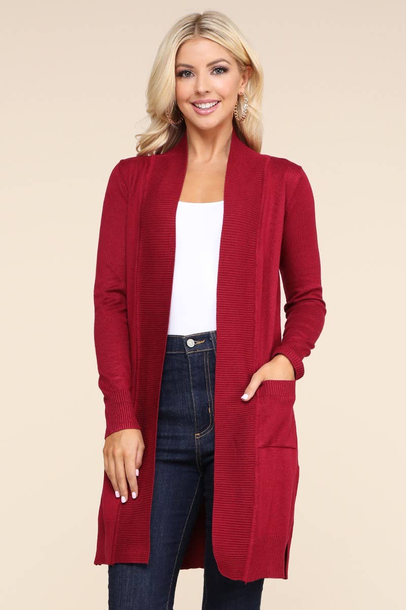 NINEXIS - Vente Cardigan – femme - AWOCAL311_CARDIGAN OUVERT À MANCHES LONGUES AVEC POCHES LATÉRALES5