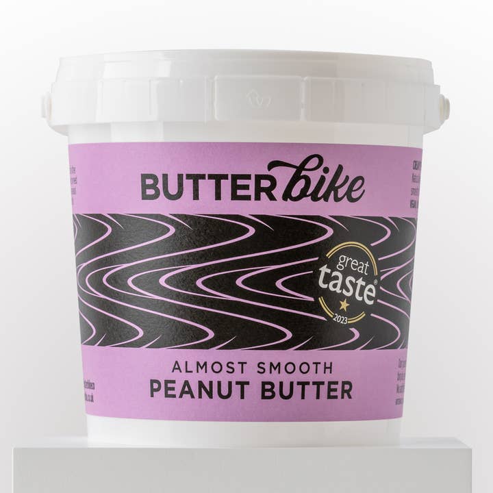 Almost Smooth Peanut Butter 1kg Tub - made in the UK for wholesale by Butter Bike Co Peanut Butters