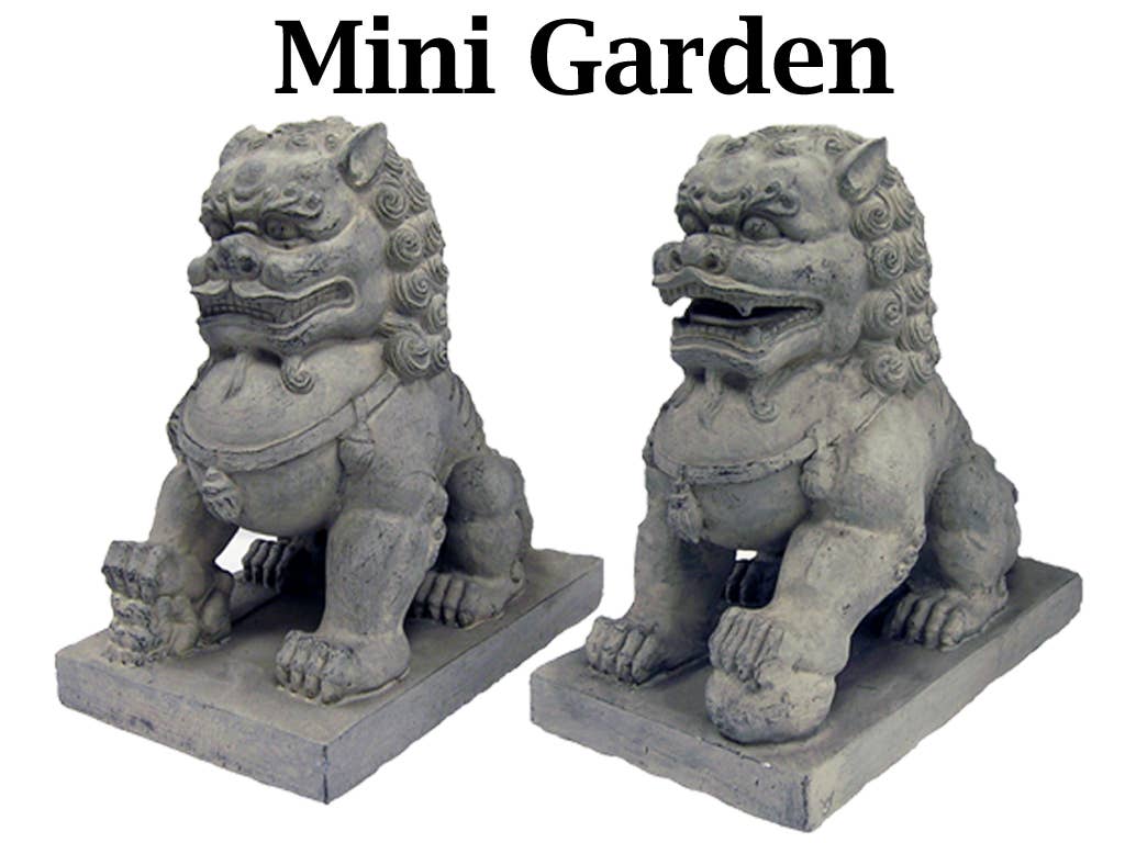 Hi-Line Gift Ltd. - Wholesale Decorative Figurine - Fairy Garden-Foo Dogs 2Pc Set - 2 Set Min0