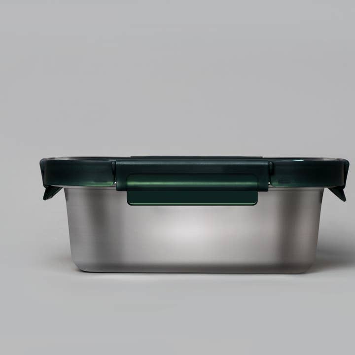 Genicook Product LLC - Wholesale Food Storage Container - Genicook Square Microwave-Safe Stainless Steel Container (600, 1450 ML)
