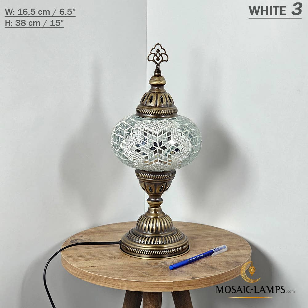 Mosaic Lamps - Vendita all'ingrosso Lampada da scrivania/d'accento - Lampada da tavolo grande a globo con mosaico turco, Marrakec, oltre 10 colori92