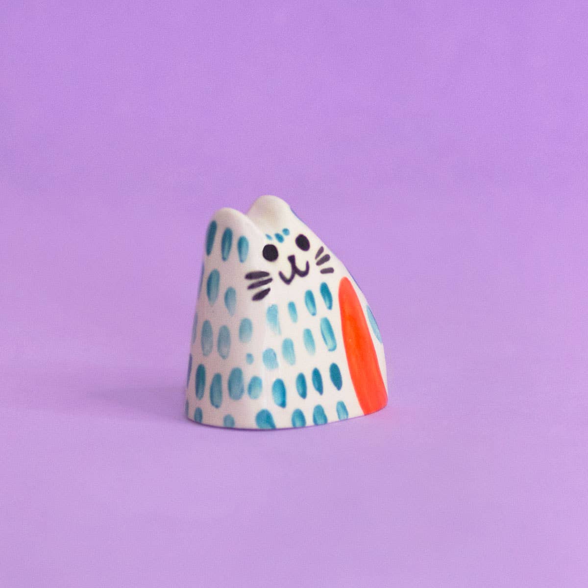 Ana Seixas - Vendita all'ingrosso Scultura - Piccolo Gatto Turchese / Pezzo in Ceramica1