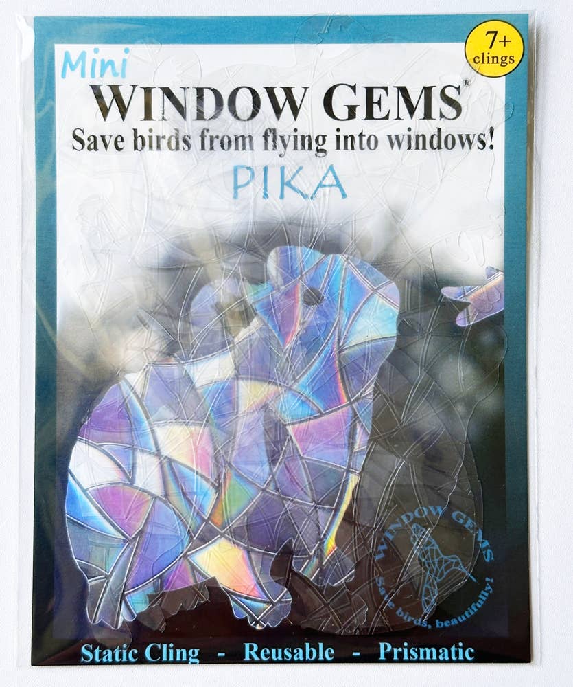 Window Gems - Wholesale Suncatcher - Mini Pika Window Clings - Prismatic Bird Strike Prevention2