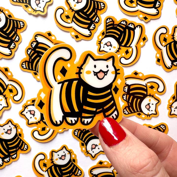 Pittsburgh Yinzer Kitty Mini Sticker for wholesale by Shop Emily M