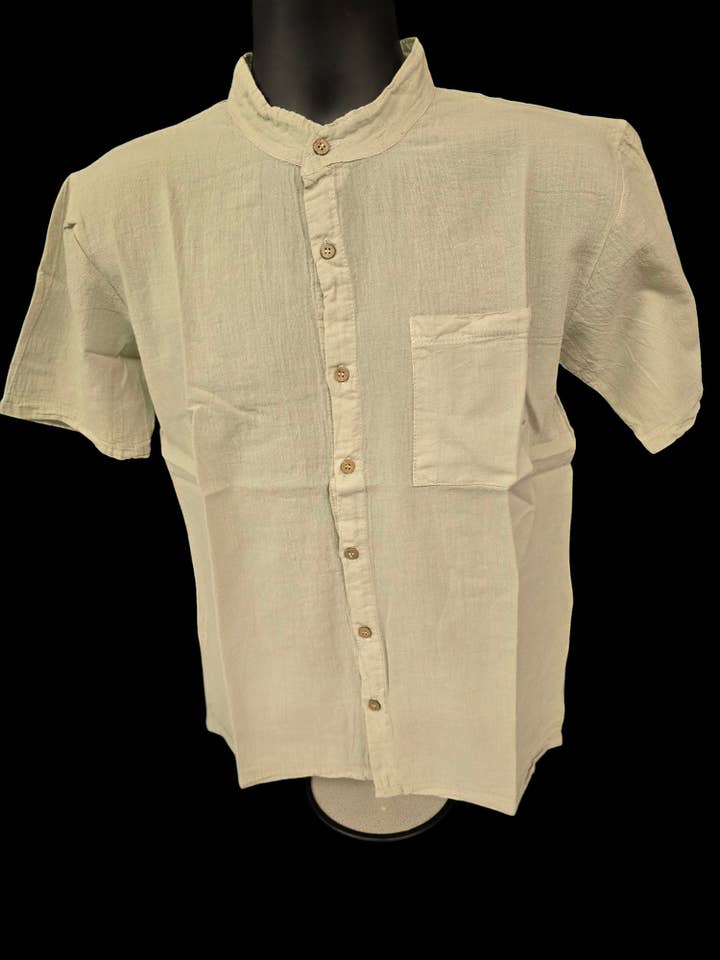 Men’s Natural Cotton Dress Shirt – Beige for wholesale by 2 Greeks Inc