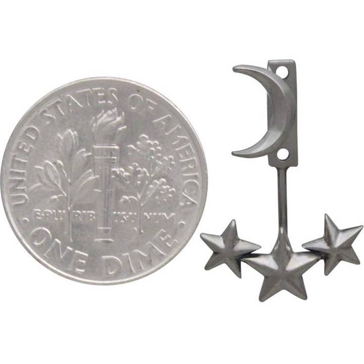 Nina Designs - Vente Clous d'oreille - Argent sterling Lune et Star Oreilles Vestes 17x13mm2
