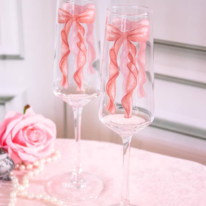 Canna Style - Wholesale Champagne Flute - BOW CHAMPAGNE GLASSES (Set of 2)