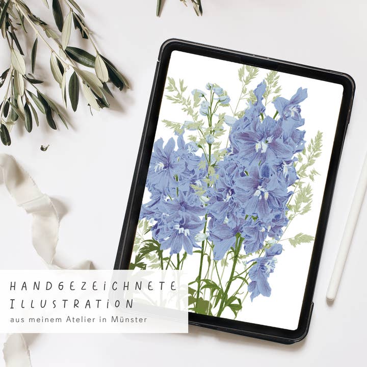 Wildblumen Atelier - Wholesale Congratulations Card - Greeting card congratulations blue flowers, with envelope, FSC2