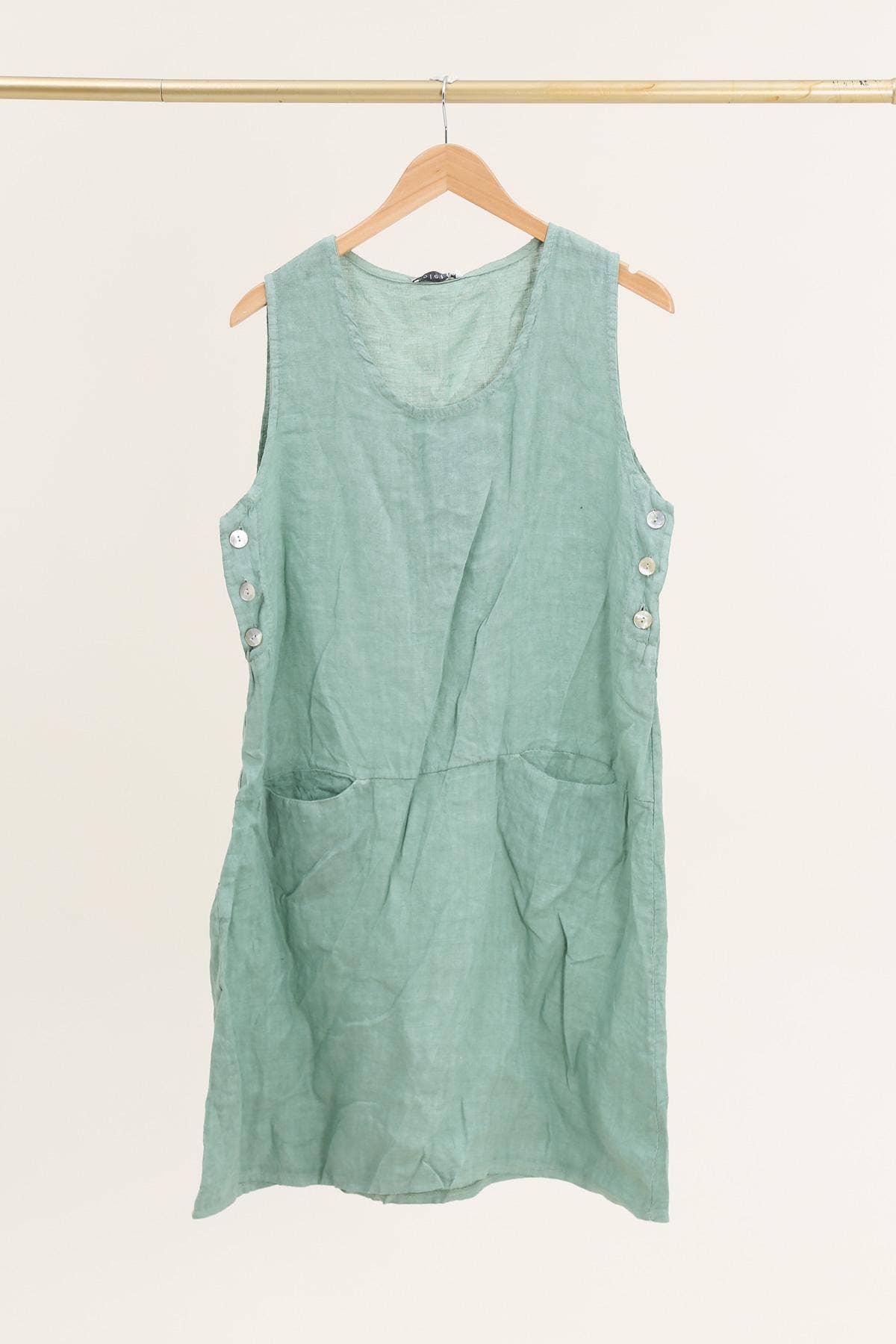 la maison des fibres naturelles – Großhandel Kleid – Damen – Ärmelloses Kleid aus 100 % Leinen, Modell 62551923