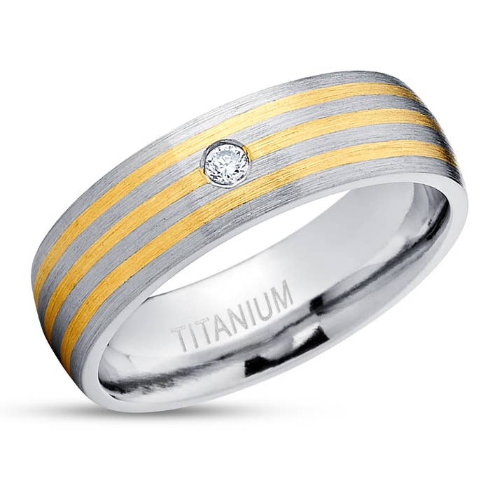 Bague de mariage en or jaune - Bague de mariage en diamant - Diamant - Or jaune 14 carats - Bagues pour la vente par Lucky Love Rings