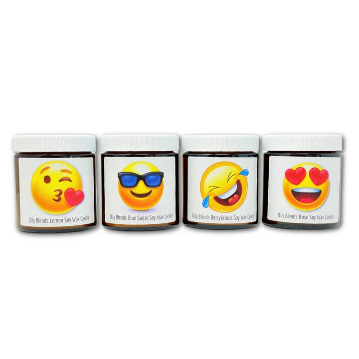 Oily Blends - Wholesale Jar/Filled Candle - Emoji Candles Made with Soy Wax3