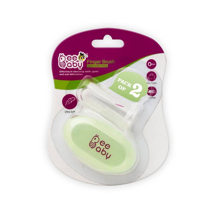 Beebaby Silicone Finger Brush with Carry Case Pack of 2 for wholesale by Beebaby