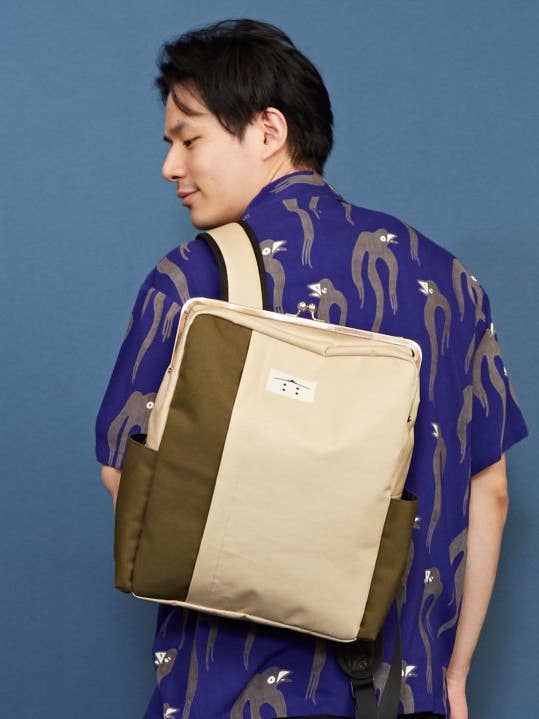 Color Block GAMAGUCHI Backpack for wholesale by Ametsuchi by Amina Collection