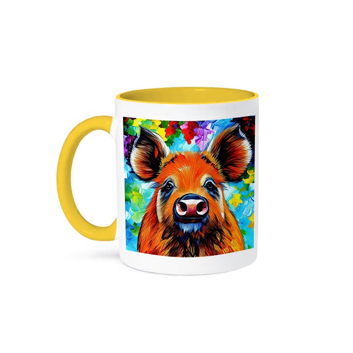 3dRose - Wholesale Coffee Mug - 3dRose, Funny wild boar animal. Cool colorful digital painting gift for you, Mug