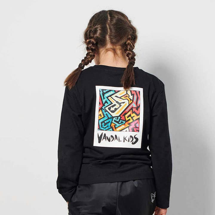 Unisex long Sleeve cotton Top with street Art print for wholesale by Vandalkids
