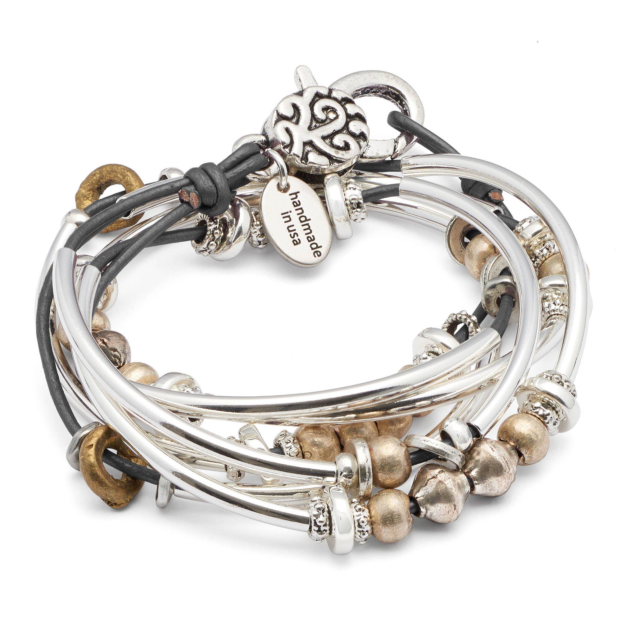 Lizzy James - Wholesale Beaded Bracelet - Bella in Metallic Gun Metal - Medium0