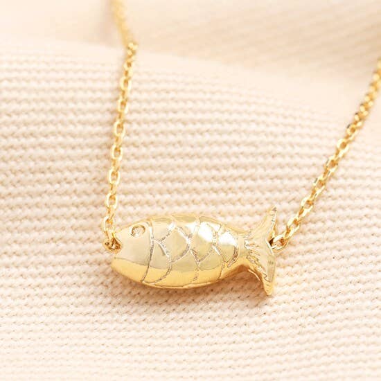 Fish Pendant Necklace in Gold for wholesale by Lisa Angel