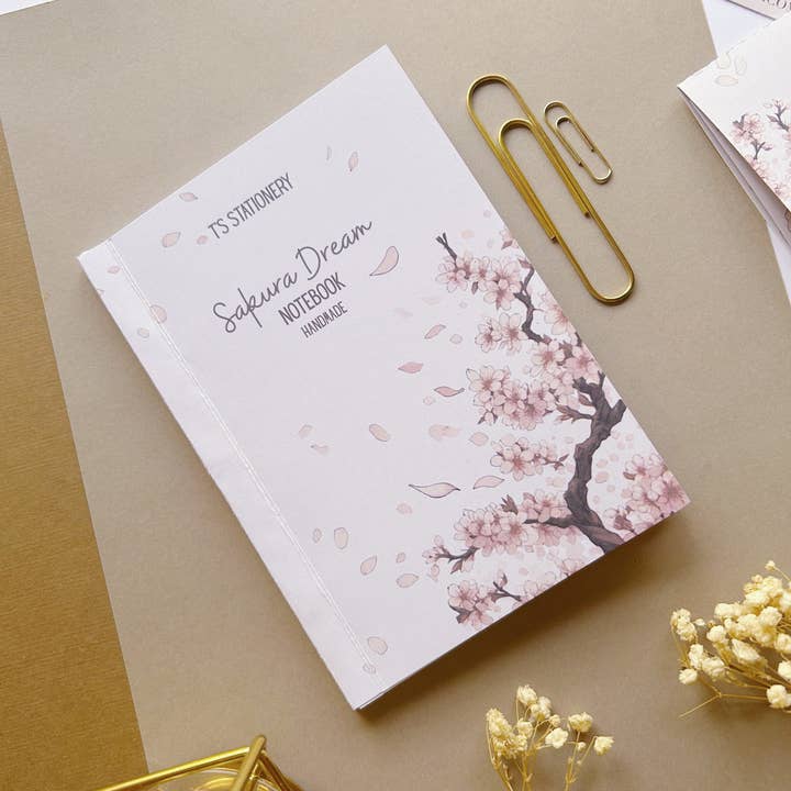 "Sakura Dream" Handmade DIN A6 Notebook for wholesale by T's Stationery