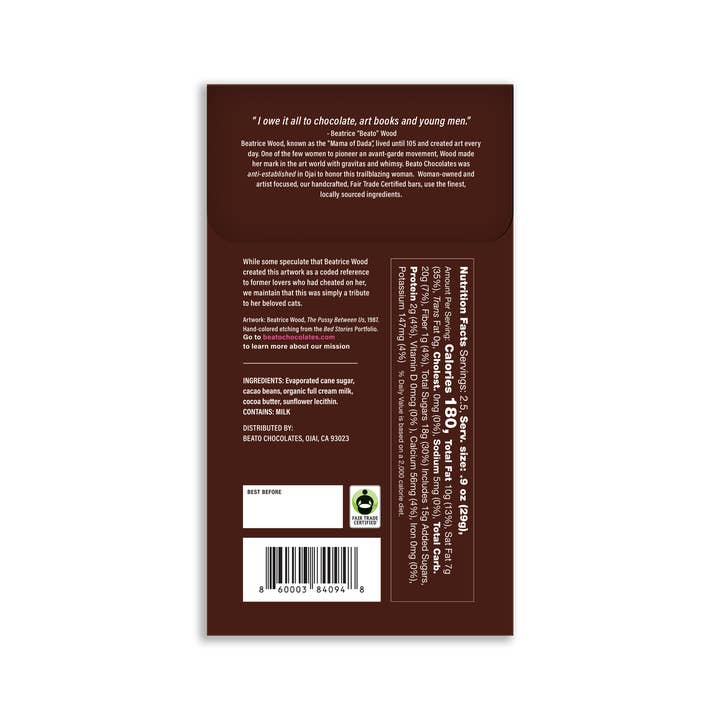 Beato Chocolates - Wholesale Chocolate bar - The Pussy Between Us Milk Chocolate Bar (75g/2.64oz)4