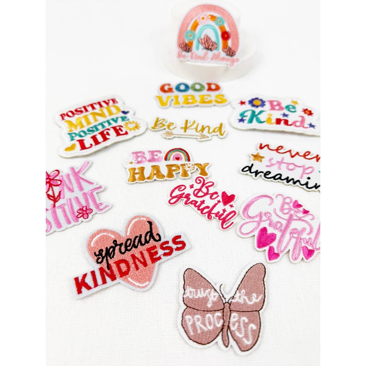 MIX COLOR SELF CARE THEME Iron On Embroidered Patches for wholesale on Faire2