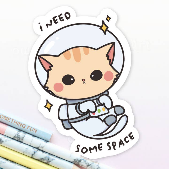 owloArt - Wholesale Sticker - I need some space | Catitude Sticker (waterproof)