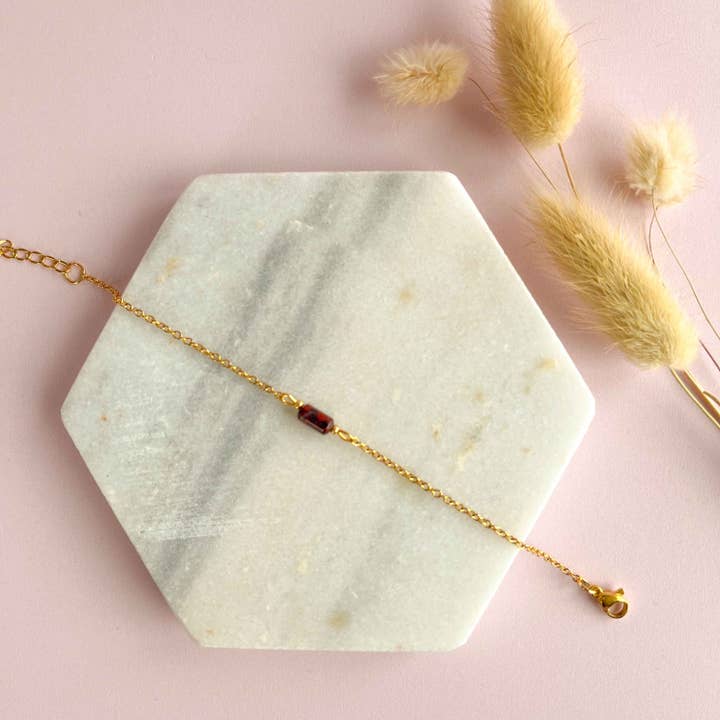 Bracelet en jaspe rouge pour la vente par Mystic Jewelry