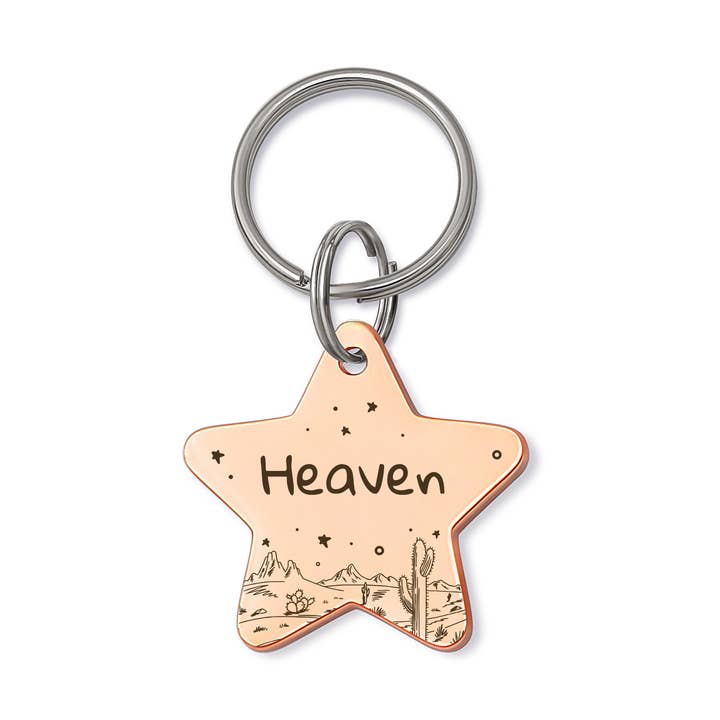 Incisione personalizzata Medaglietta per animali a forma di stella a tema cielo desertico per la vendita all'ingrosso da parte di Anavia