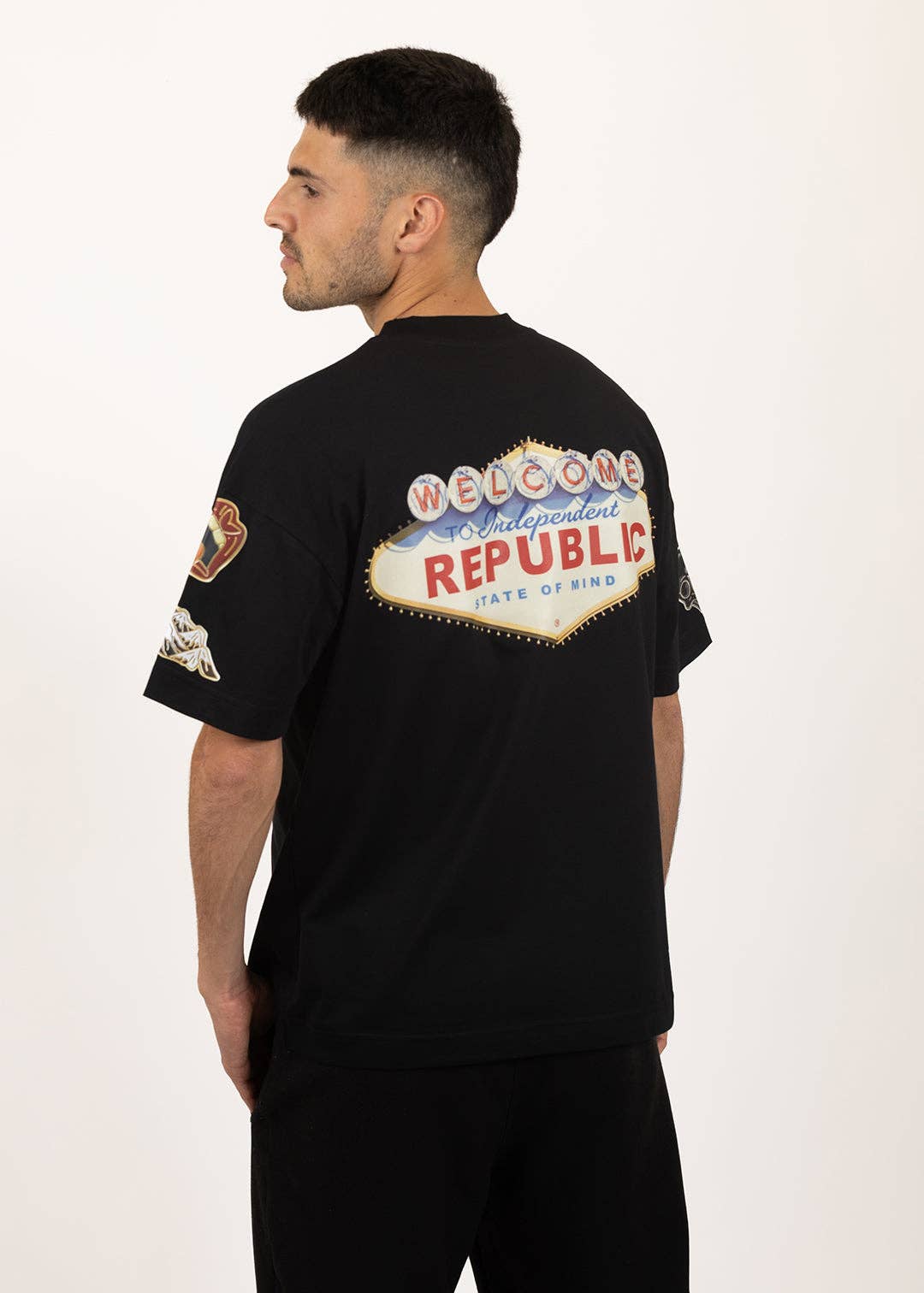 Independent Republic - Wholesale Screen Printed T-Shirt - Unisex - State of Mind © black T-shirt1
