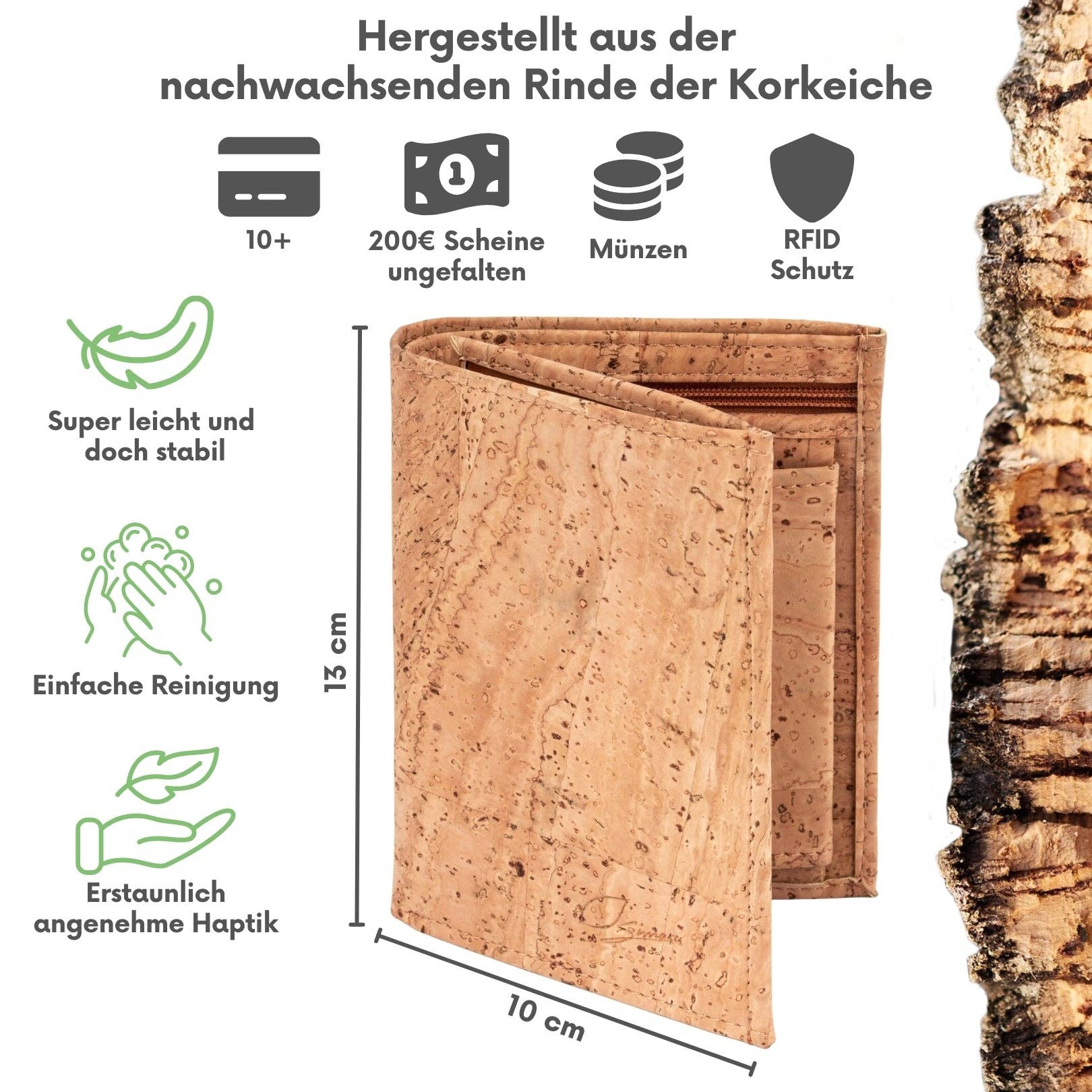 Simaru - Vente Portefeuille – homme - Portefeuille en liège Vitelius pour homme9