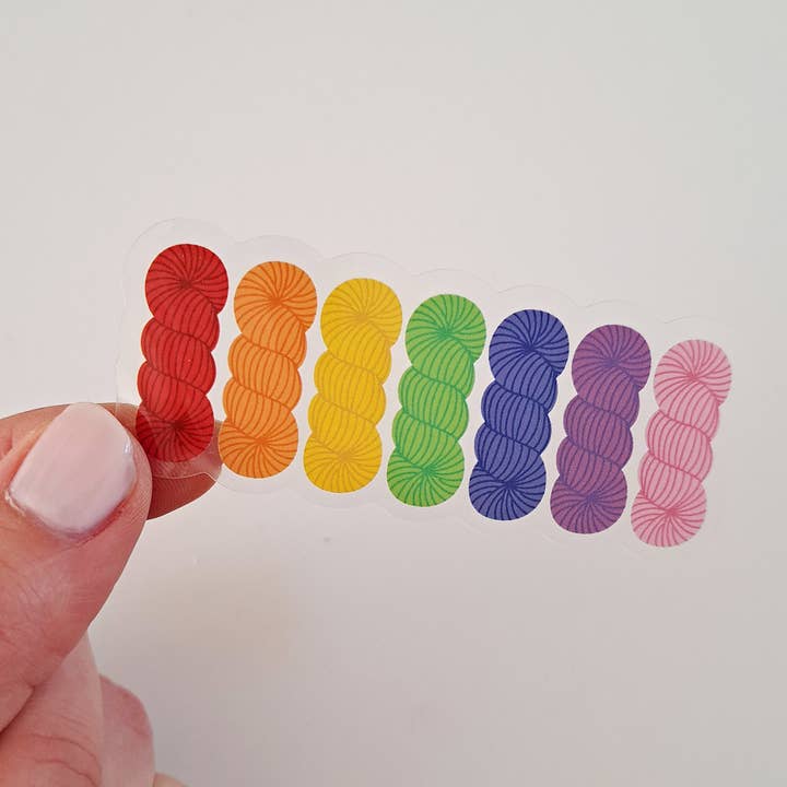 The Pigeon's Nest - Wholesale Sticker - Rainbow Skeins Sticker | LGBTQ Crochet Knitting Yarn3