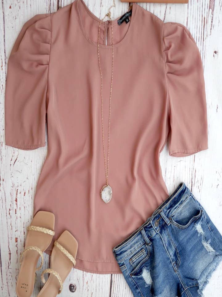 Haut Dobby en laine à manches plissées S-XL pour la vente par 24-Hrs Fashion