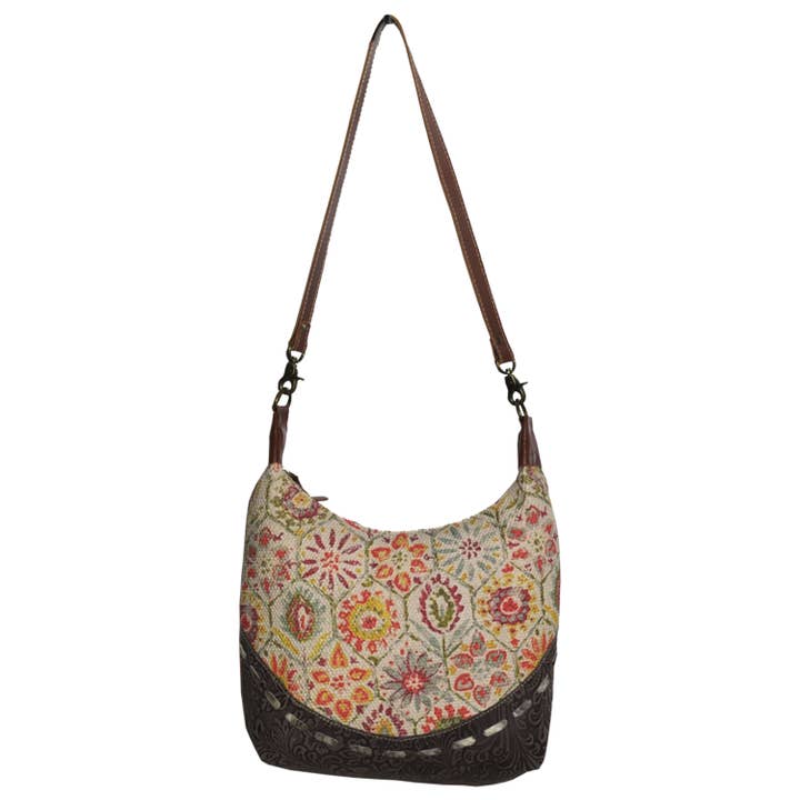 Sac à bandoulière Kisko en toile et cuir pour femmes pour la vente par Hopofly Bags