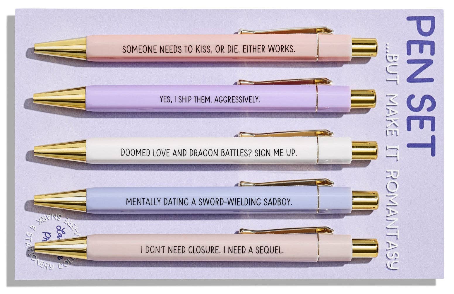 La Folie Press - Wholesale Pen - Romantasy Pen Set - Set of 5 Romance Reader Ballpoint Pens2