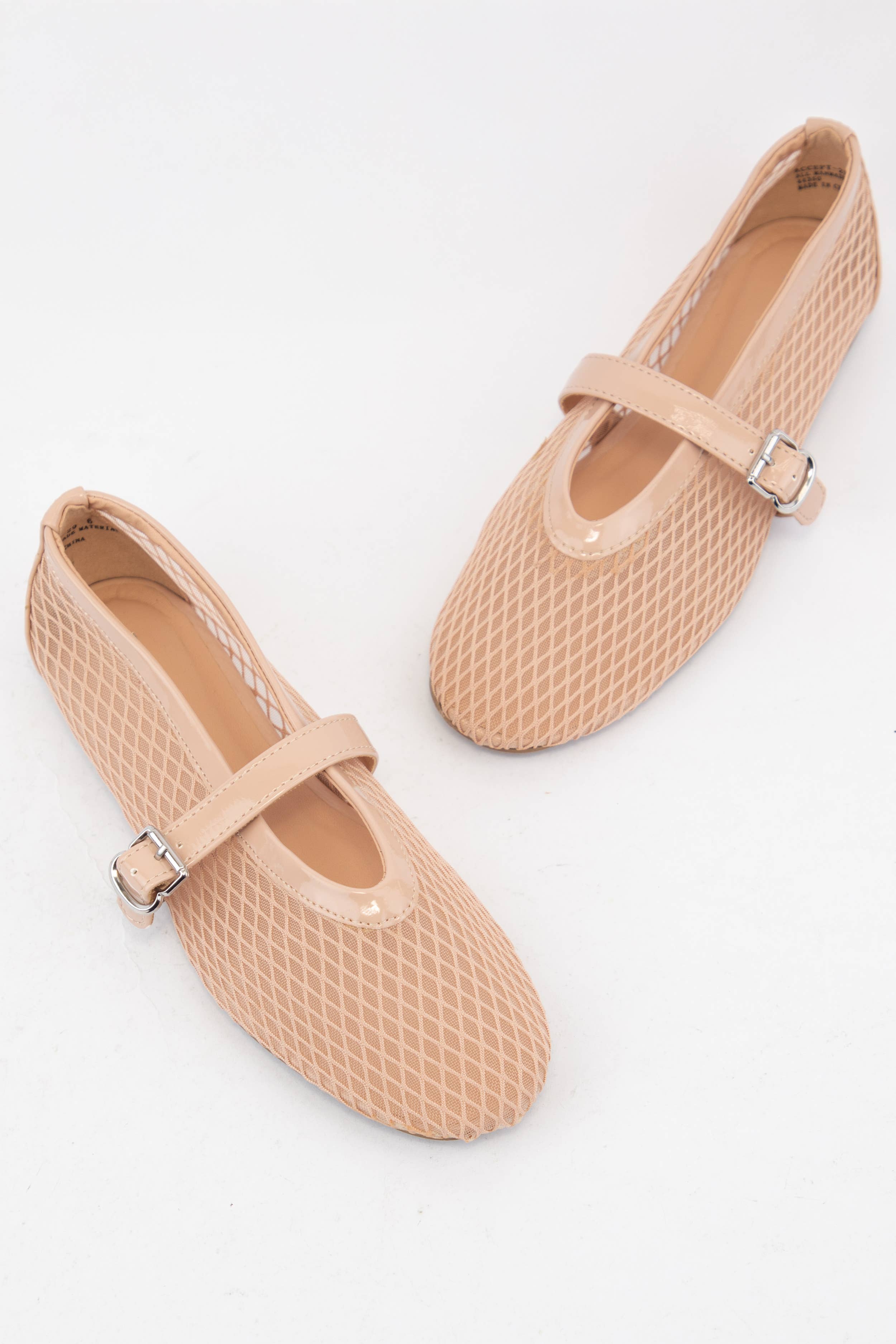 CCOCCI – Sapatos rasos por atacado – Sapatilha CCOCCI com parte superior em malha de rede e biqueira redonda com fivela ajustável6