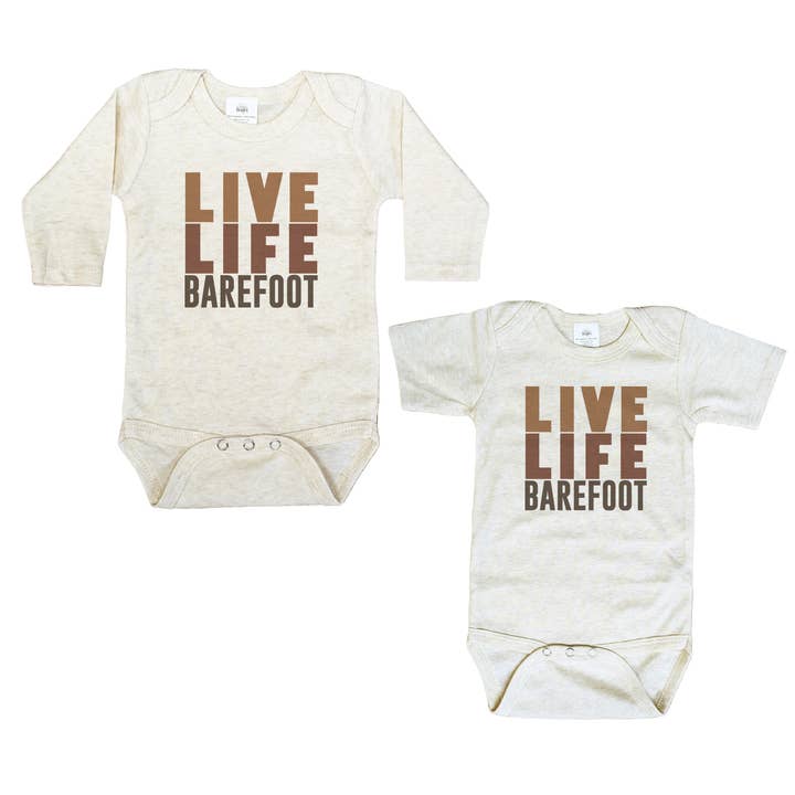 "Live Life Barefoot" Nature Outdoor Adventure Baby Clothes for wholesale by Barefoot Baby