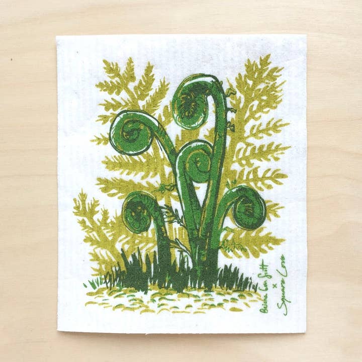 Fiddle Head Ferns Zweedse vaatdoek voor wholesale door Square Love