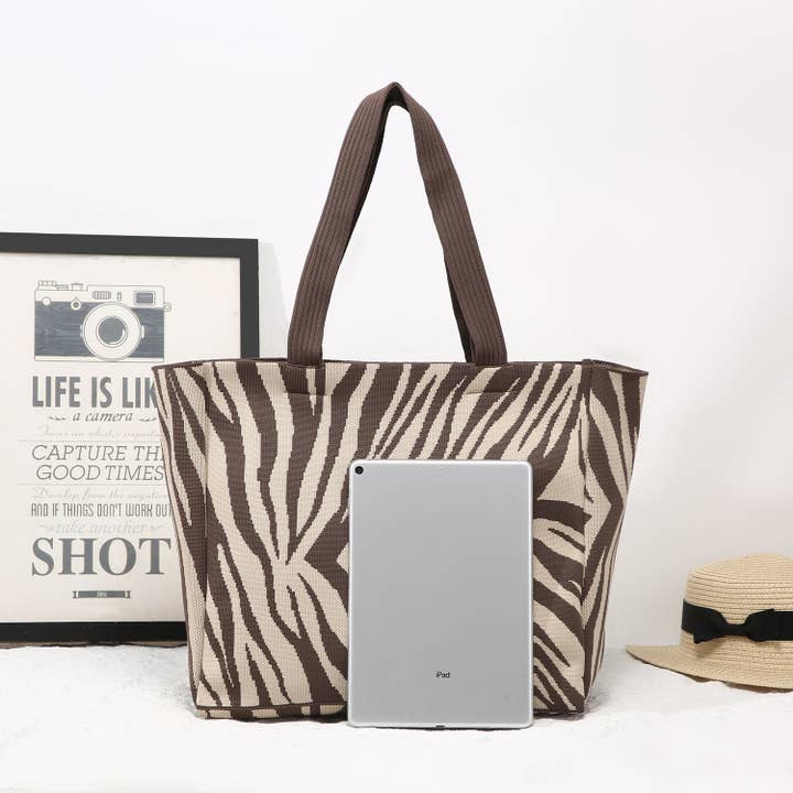 House of Milano – wholesale Tote bag – Women's – 25414 Zebra Print Large Shopper Bag2