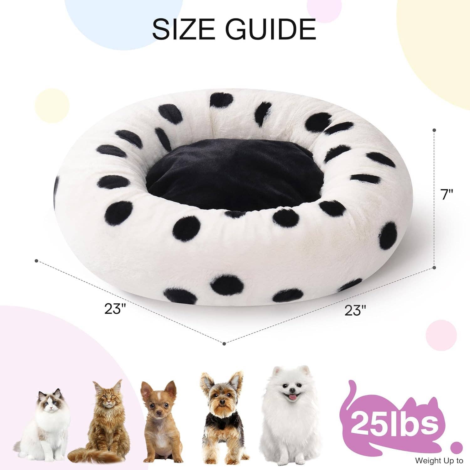 Robud & Mewoofun Official Store - Wholesale Pet Bed - Cat/Dog - Plush Cute Cat Bed Donut Small Dog Bed for Puppy and Kitten4
