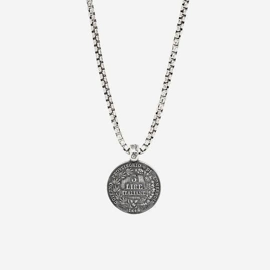 DEGS & SAL – wholesale Hänge-/berlockhalsband – Sterling Silver antika italienska lire mynt halsband
