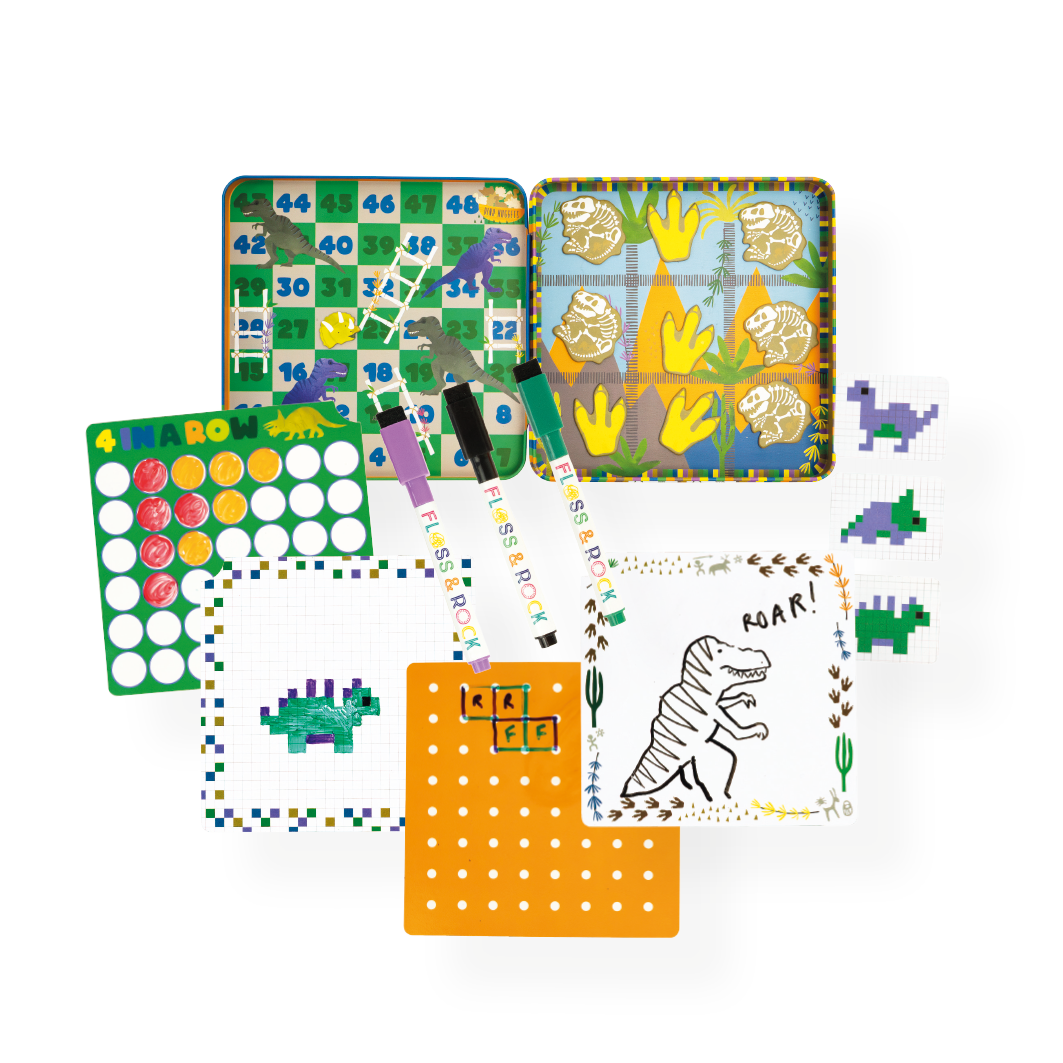 Floss and Rock - Wholesale Magnet - Kids & Baby - Magnetic Fun & Games Tin - Dinosaur1