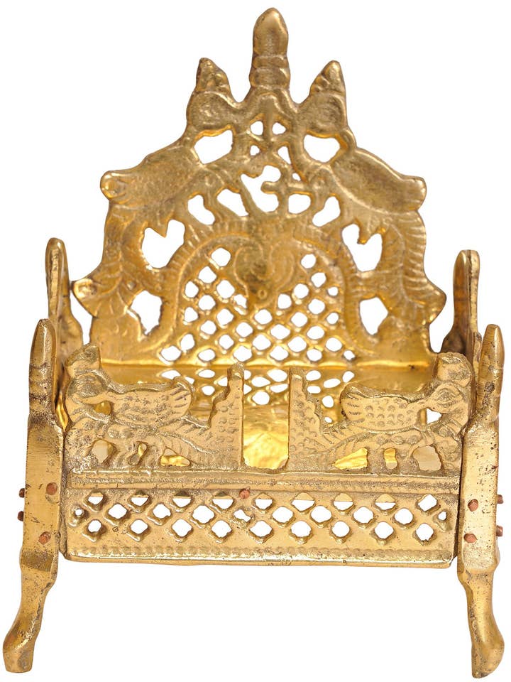 9" Deity Throne In Brass | Handmade | Brass | Made In India for wholesale by Exotic India Art