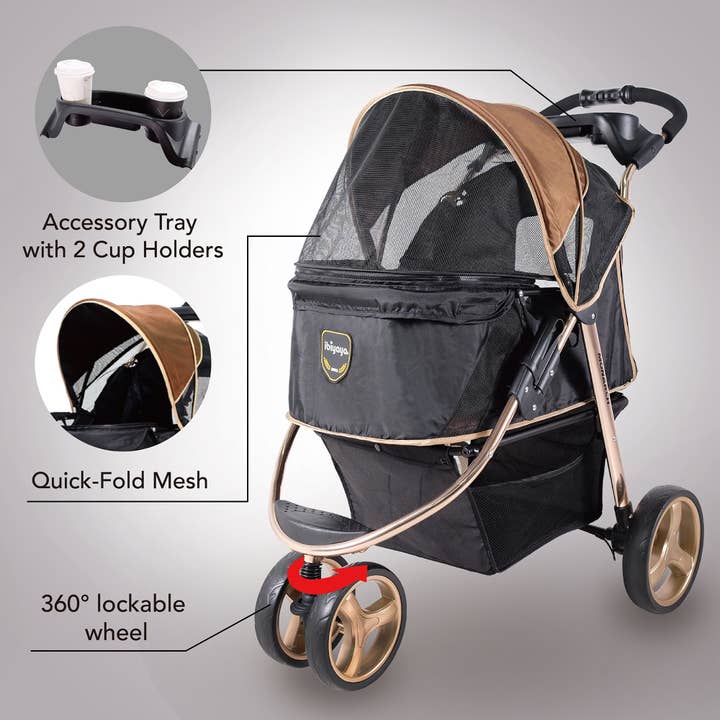 Ibiyaya - Wholesale Pet Carrier - Cat/Dog - Monarch Premium Pet Jogger, Designer-Luxury Dog Stroller 3