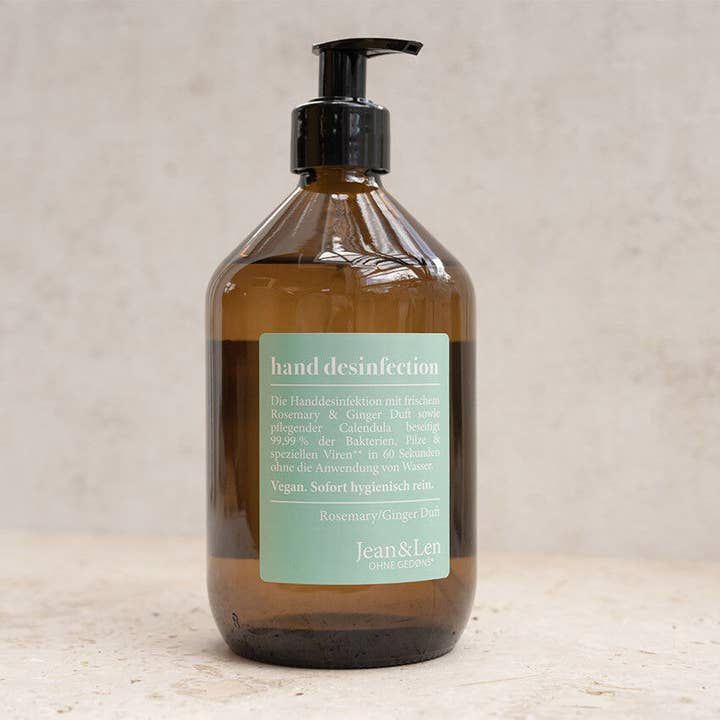 Jean & Len - Wholesale Hand Sanitizer - Rosemary/Ginger Hand Disinfection 500 ml