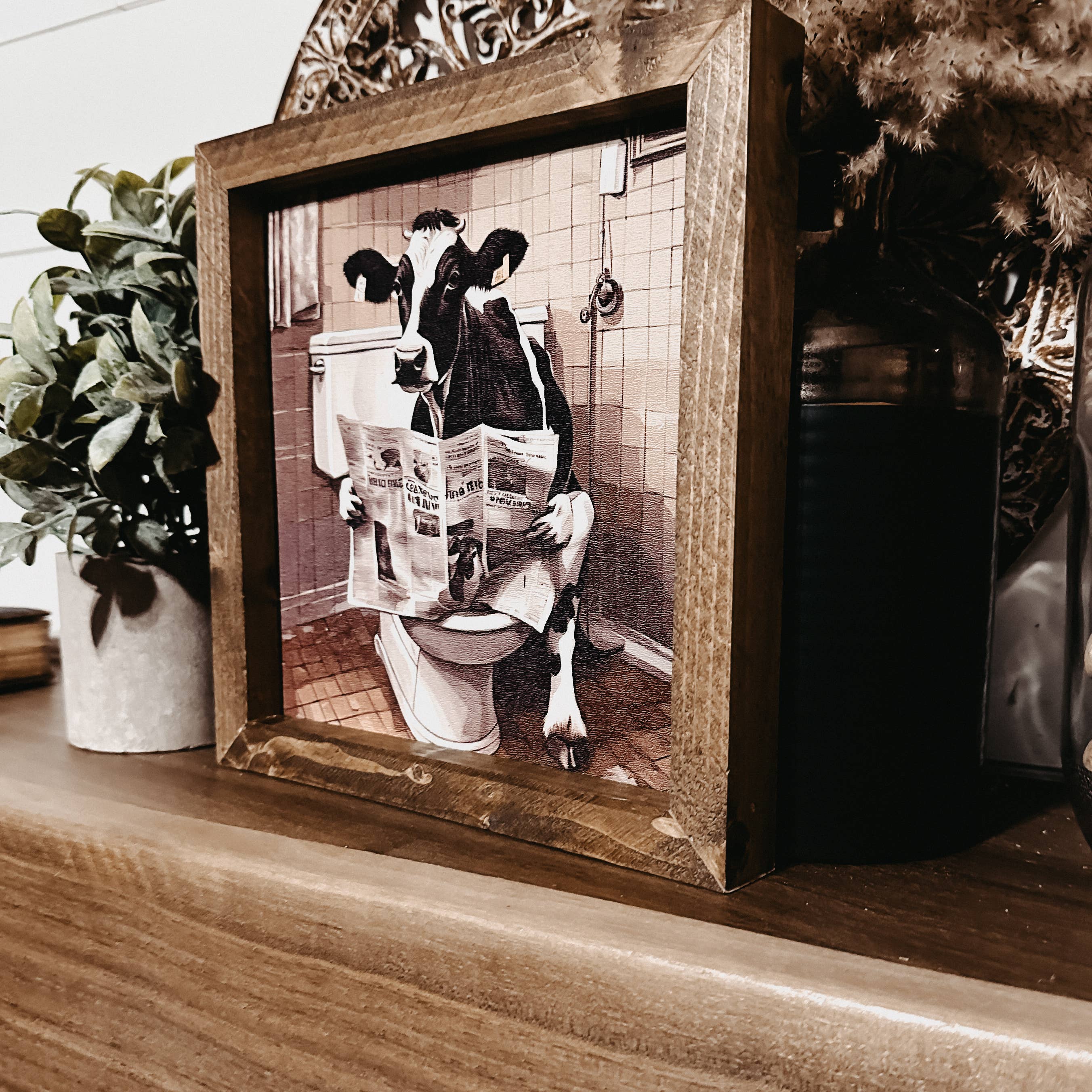 The Broken Board - Venta al por mayor Carteles de baño - Cartel de baño de vaca divertida2