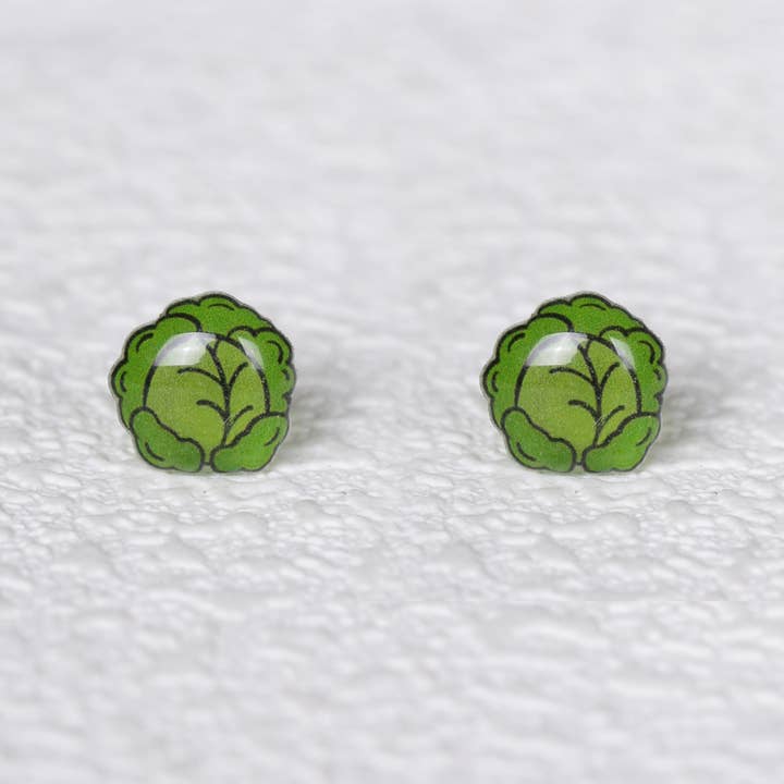 hummybee - Wholesale Stud/Post Earrings - Cabbage Vegetable Titanium Earring Studs
