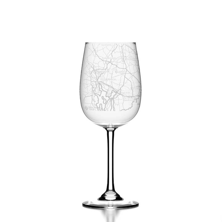 Well Told - Wholesale Wine Glass - Cape Cod MA Map Stemmed Wine Glass
