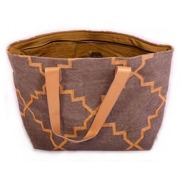 Sac de semaine Shalimar gris clair/or pour la vente par Viajera Designs