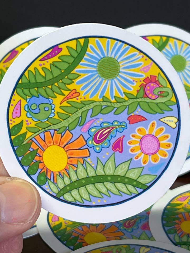 Floral Houseplant Green 2.5" Vinyl Laminated Gift Grow Indoo for wholesale by My Groovy Art Shop